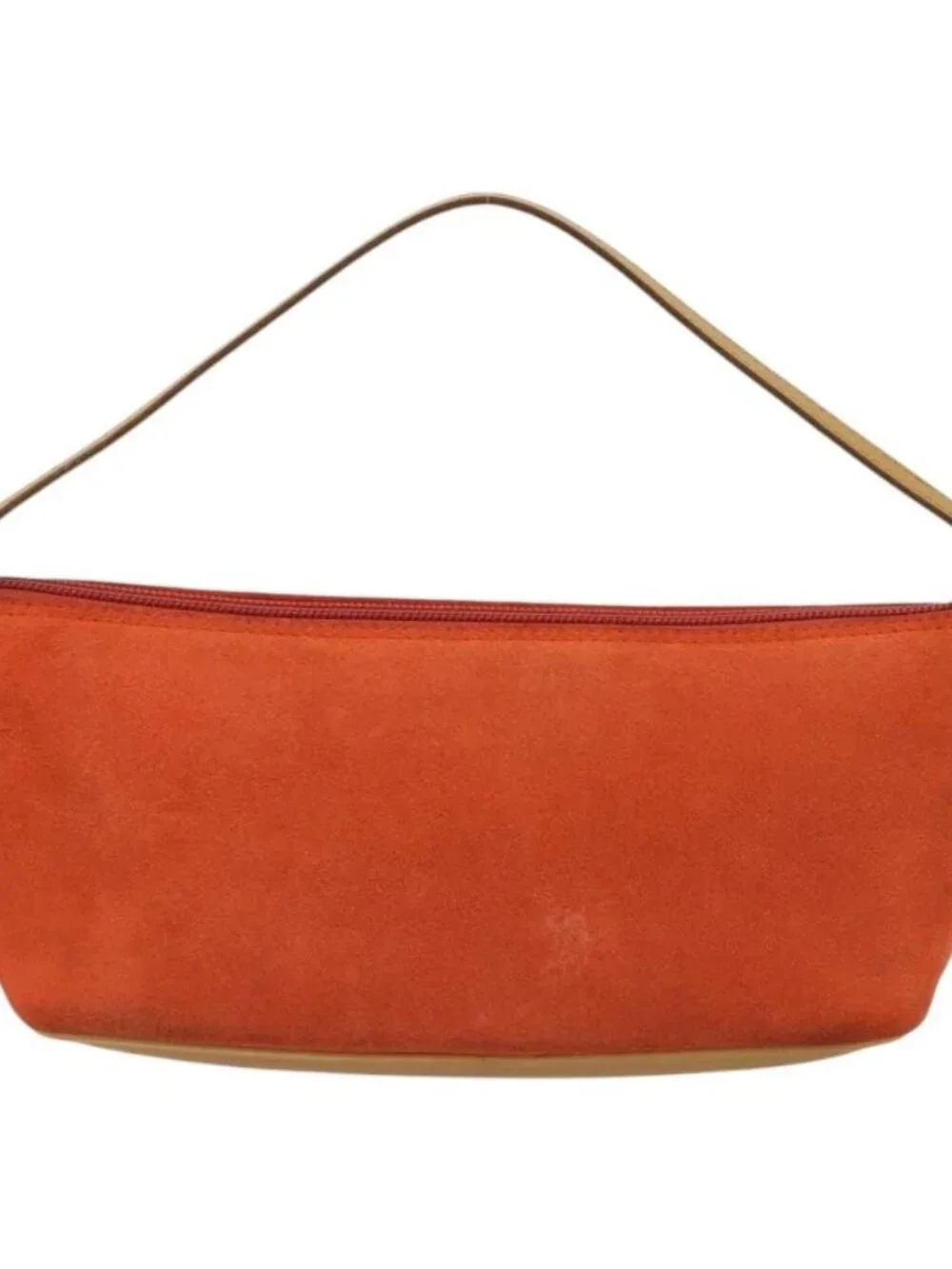 GUCCI Hand Bag Suede Orange Gold 039 1103 Auth BA13451